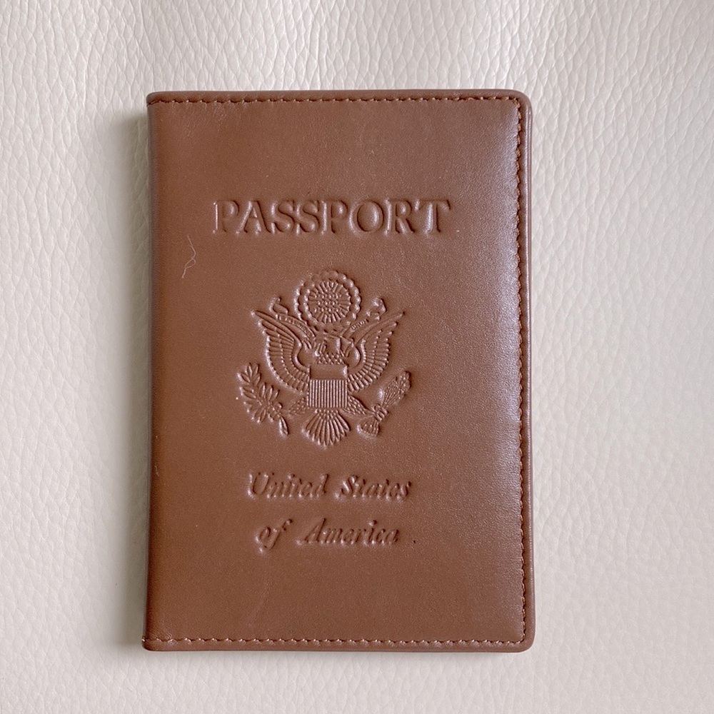 Genuine Leather Passport Cover for sale in brown color
